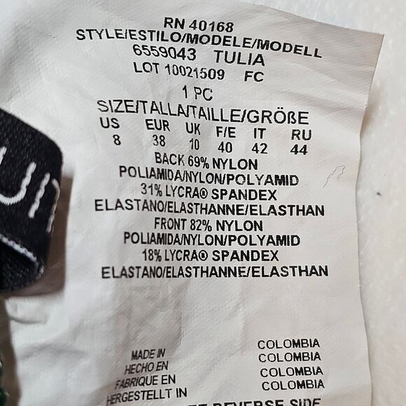 Miraclesuit Tulia Wrap-Style One-Piece Swimsuit in Malachite Green - Size 8 - Picture 8 of 8